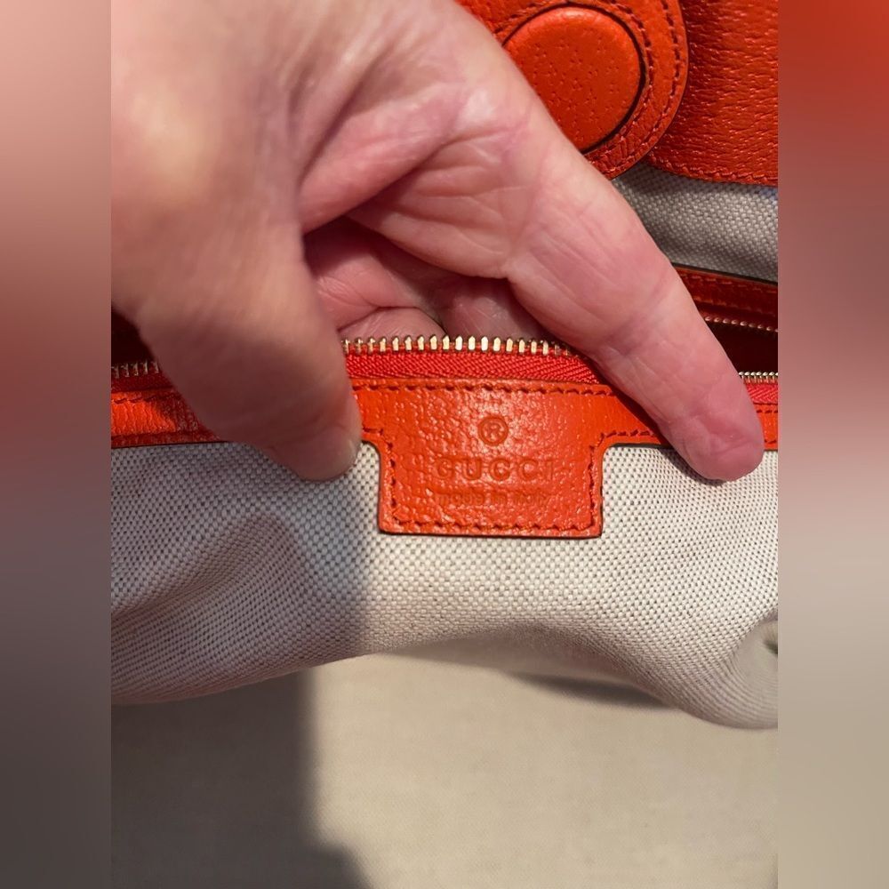 Gucci x Dubai Exclusive GG Raffia Tote Bag – NWT – Orange Leather Trim - Picture 12 of 13